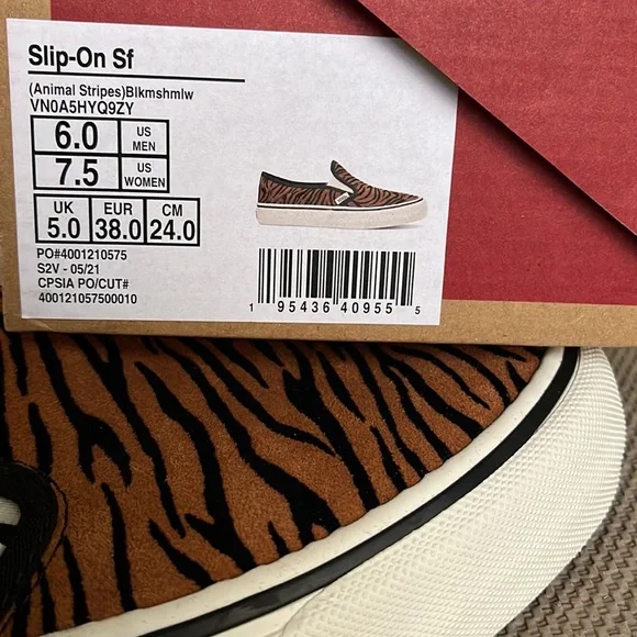 Vans Slip-On Safari Animal Stripes Black Marshmallow WMNS - Picture 16 of 16